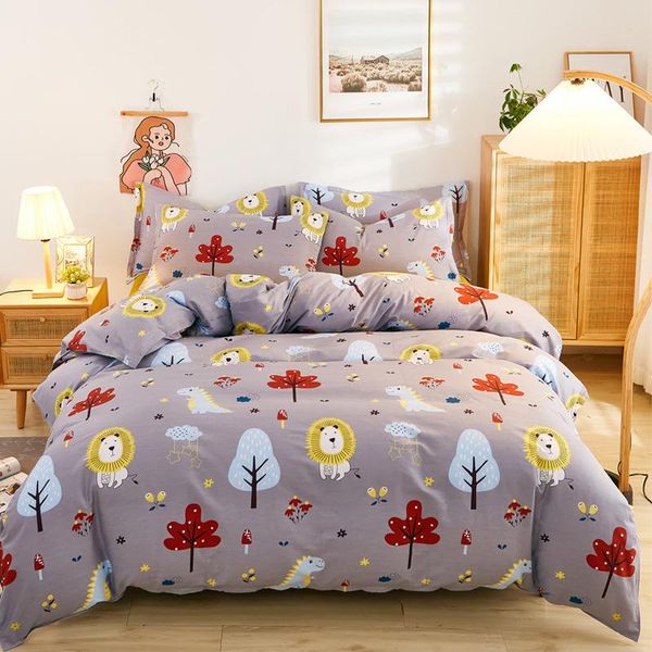 

bedding sets cartoon forest printed cotton duvet quilt cover pillow case bed sheet breathable single double king  set oceania