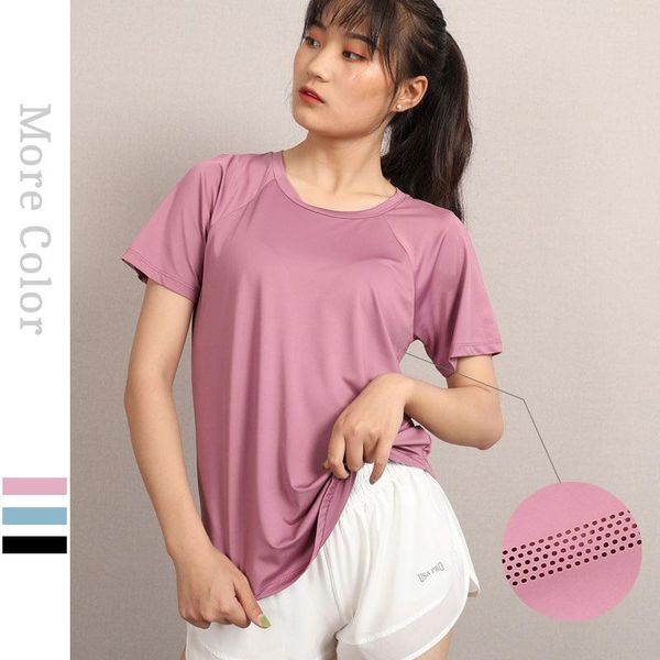 

yoga outfit plus size s-4xl mesh sports t-shirt woman short sleeve fitness loose shirts quick dry running