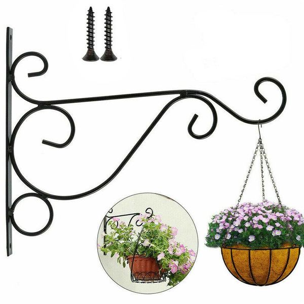

hooks & rails metal hanging plants bracket european style wall planter flower pot iron lanterns hanger for garden outdoor indoor patio