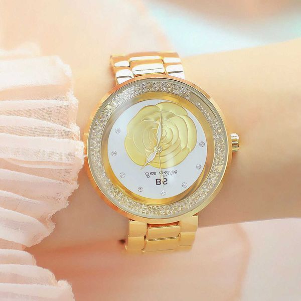 

bs bee sister watch women unique quartz rose gold female watches diamond golden ladies wristwatches relogio feminino 210527, Slivery;brown