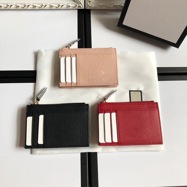 

short zipper luxurys designers wallets mens real leather pvc business credit card holders men wallet women with dust bag w12xh8x3cm, Red;black
