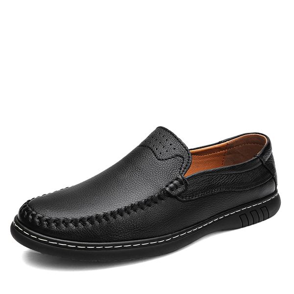 

dress shoes male casual cowhide shoes, work first-layer, breathable leather shoes for autumn with% yp99, Black