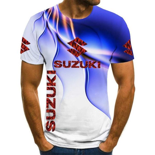 

men's t-shirts 2021 3d short-sleeved t-shirt summer outdoor sports casual sportswear print motorcycle logo printing clear and generous, White;black