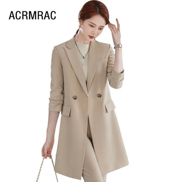 

women's two piece pants women suits long sleeve jacket office lady formal work clothes woman set 8878, White