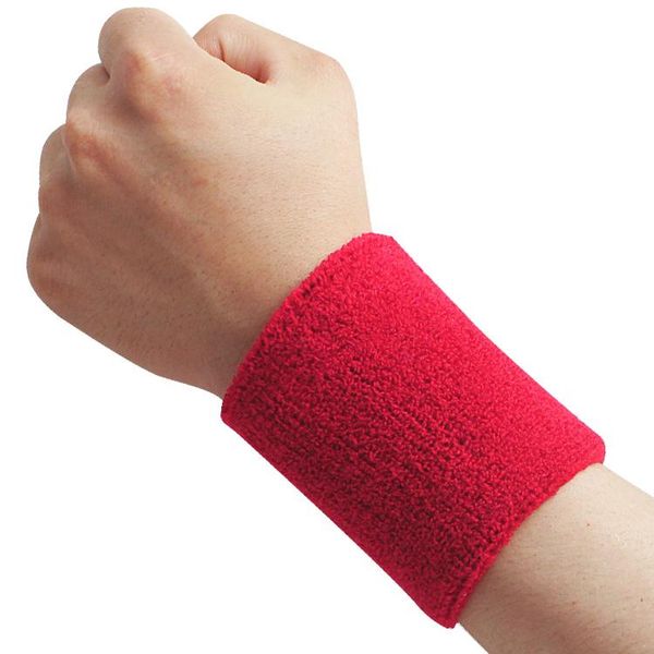

gym protector wristband weightlifting wrist support sport brace tennis badminton basketball sweatbands guard, Black;red