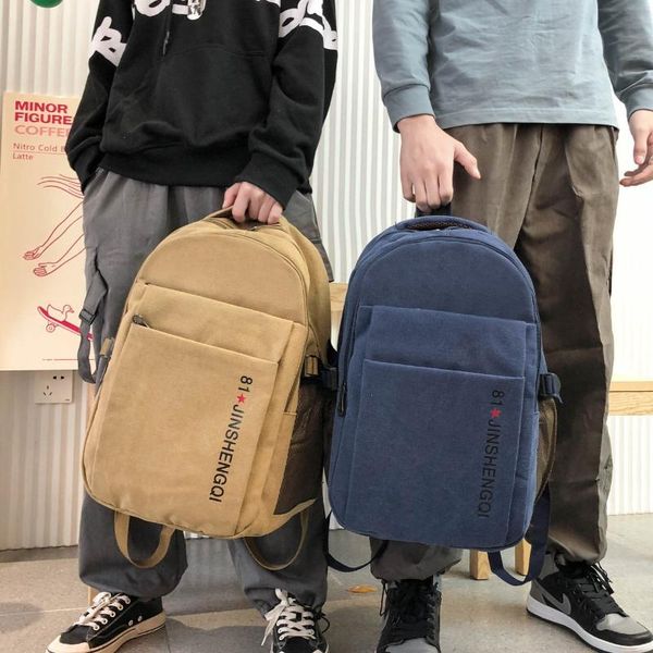 

backpack korean washed canvas schoolbag women's men's leisure travel students' large capacity computer