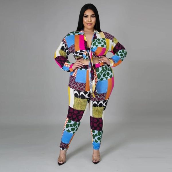 

plus size tracksuits l-5xl wholesale 2021 fall large women clothing 2 two piece set autumn long sleeve & pants suits outfit female