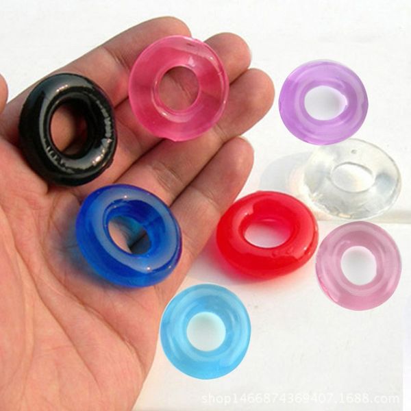 Anel peniano de cristal colorido, controle de ejaculação, tempo de atraso, anéis de pênis, duração mais firme, ereção, elástico, silicone, adulto, brinquedos sexuais, YL0407