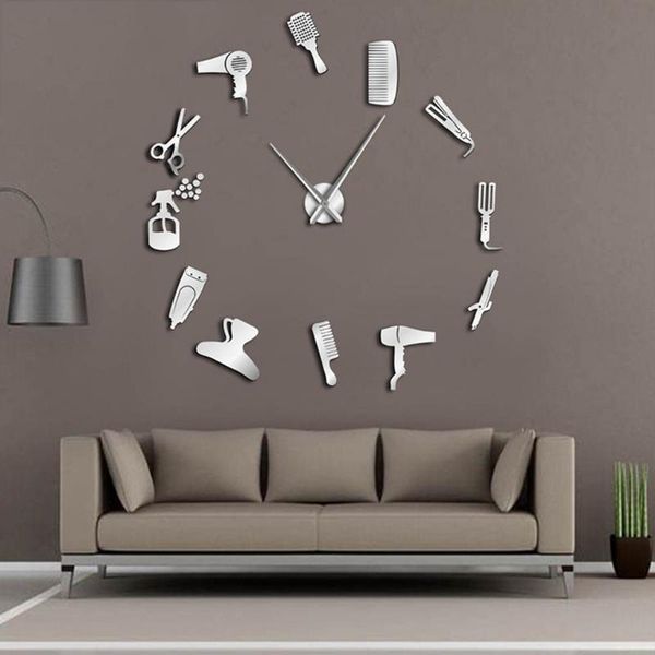 

wall clocks creative diy barber tool pattern clock simple design watch for home bedroom l9cf