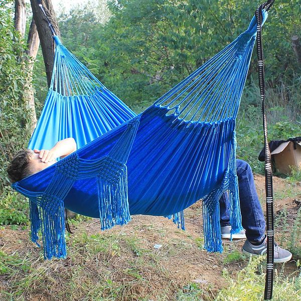 

hammock-indoor and outdoor camping white tassel hammock without bracket camp furniture