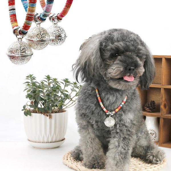 

1pcs adjustable cat dogs collar necklace with hollow bell for cats puppy kitten pet accessories party costume dog collars & leashes