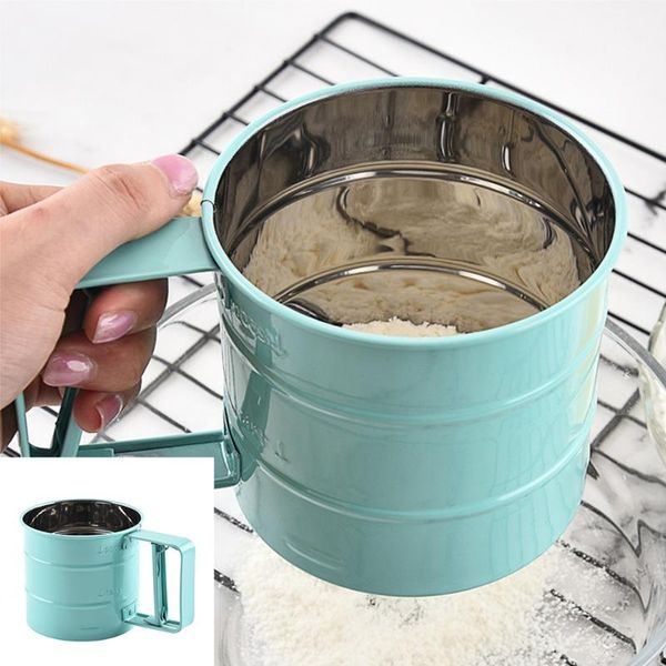 

baking & pastry tools handheld stainless steel flour sifter manual powder icing sugar cup kitchen home tool