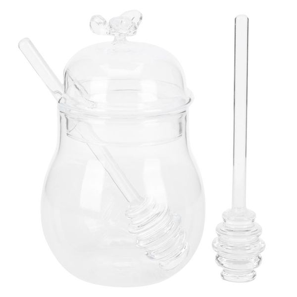 

spoons 1 set of glass storage jars honey jar household pot with stirring bars