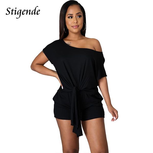 

women's tracksuits stigende solid color summer 2 piece short set women casual matching sets bandage o neck crop t shirt and pocket shor, Gray