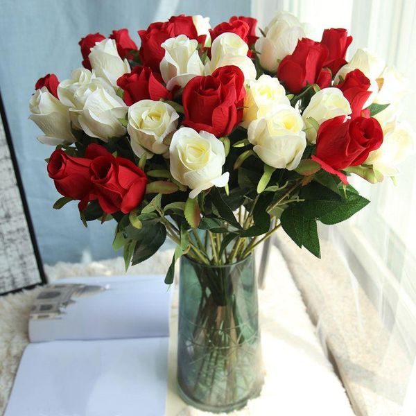 

silk rose artificial flower wedding bridal accessories clearance vases for home decor flowers valentine's day plants decorative & wreat
