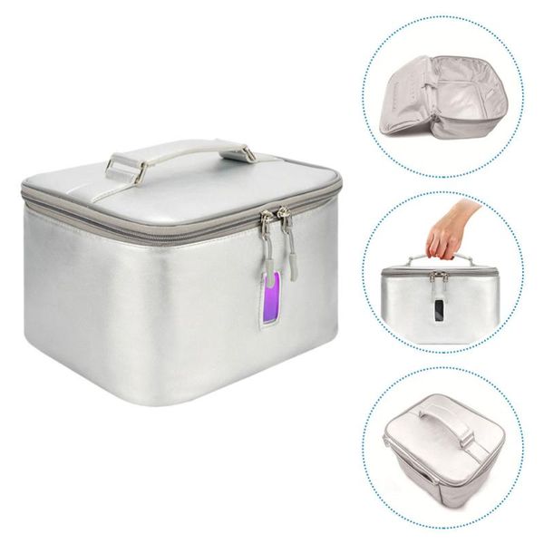 

storage bags 1pc feeder uvc sterilizer bag led ultraviolet ray (silver)