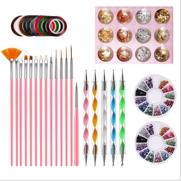 

finished nail art set, diy tools 3d rhinestone accessories decorative decals1
