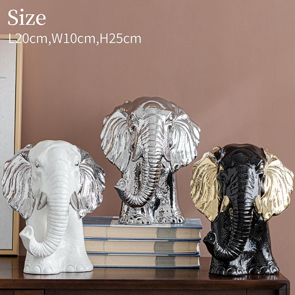

modern minimalist home decoration ceramic animal elephant head ornament
