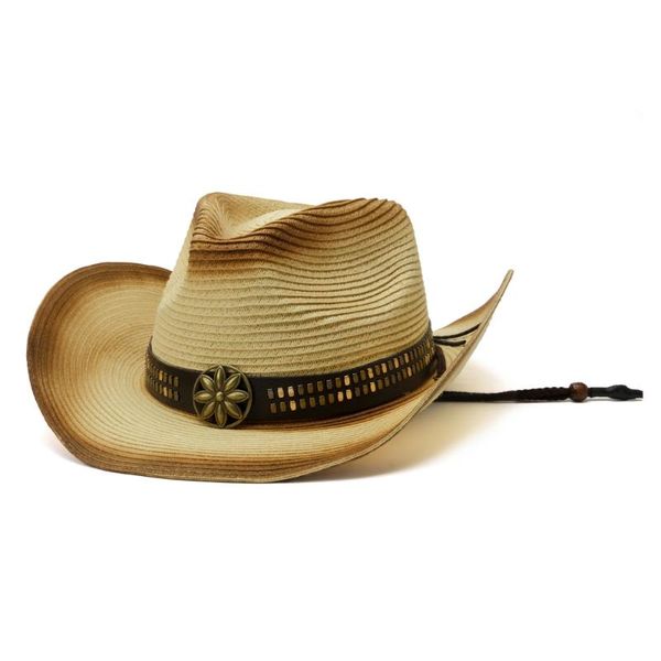 

wide brim hats shapeable summer straw hat for women men western cowboy beach sun cap garden wind lanyard upf50+, Blue;gray
