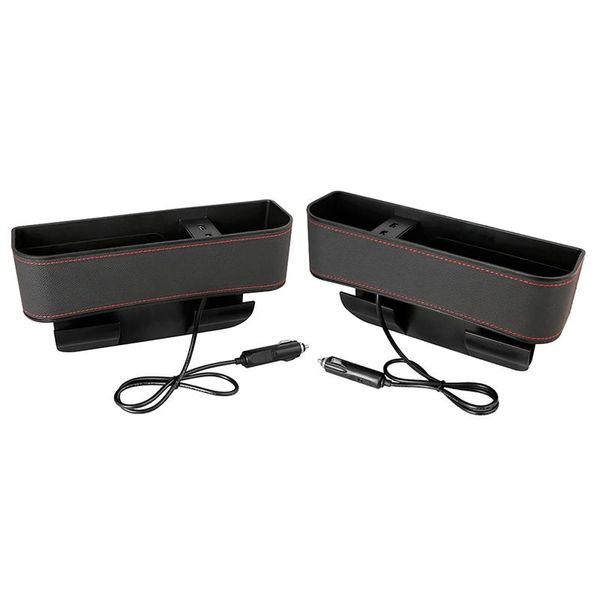 

car organizer seat space slit box cups holder storage dual usb for