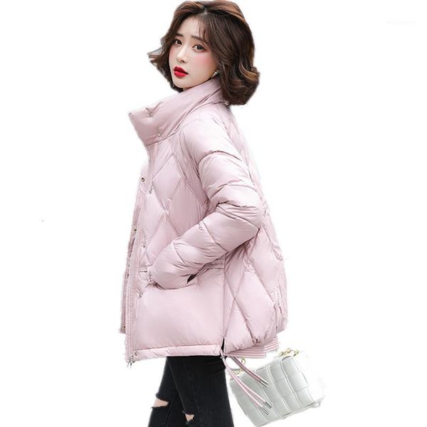 

women's down & parkas 2021 winter fashion bread coat female loose short student all-match stand-up collar cotton padded jacket clothing, Black