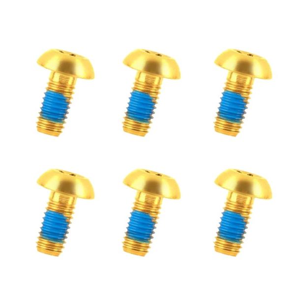 

bike heels & chainwheels q1ff 6pcs titanium alloy bicycle disc brake rotor fixing bolts m5*10mm mountain screw t25 torx