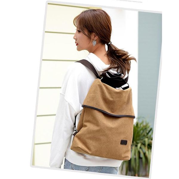 

backpack solid color ladies shoulder casual fashion canvas crossbody bag hand bags simple large tote