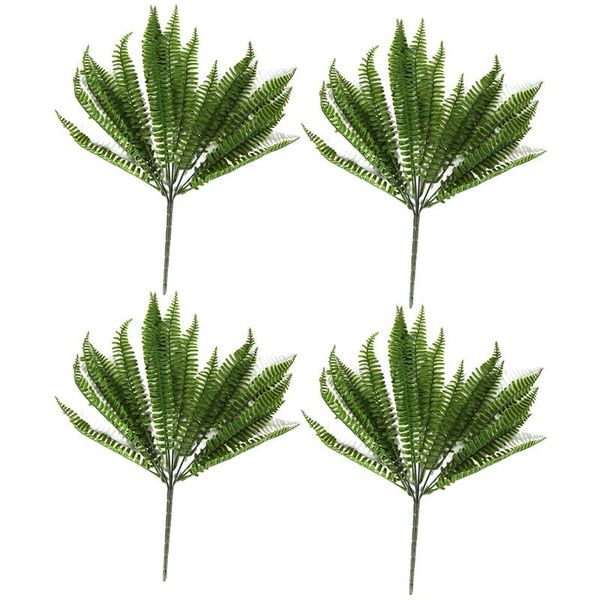 

decorative flowers & wreaths yo-4x 7 branches green artificial plant floral persian leaf flower office home garden