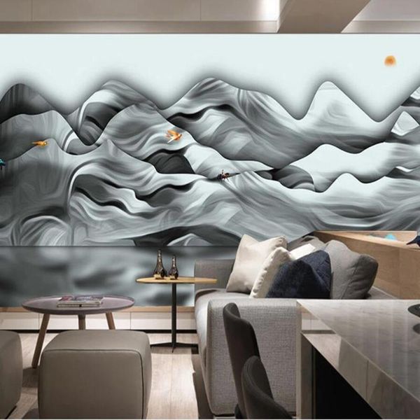 

wallpapers milofi large wallpaper mural custom 3d hand-painted artistic mood ink landscape background