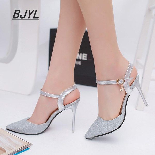

sandals women's summer 2021 rhinestone fairy style word buckle korean fashion trendy sequined high-heeled slippers, Black