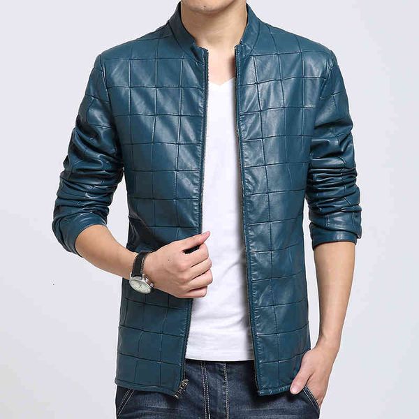 

men's jackets coats man pu leather fashion 2019 autumn new motorcycle jacket men plus size solid plaid, Black;brown