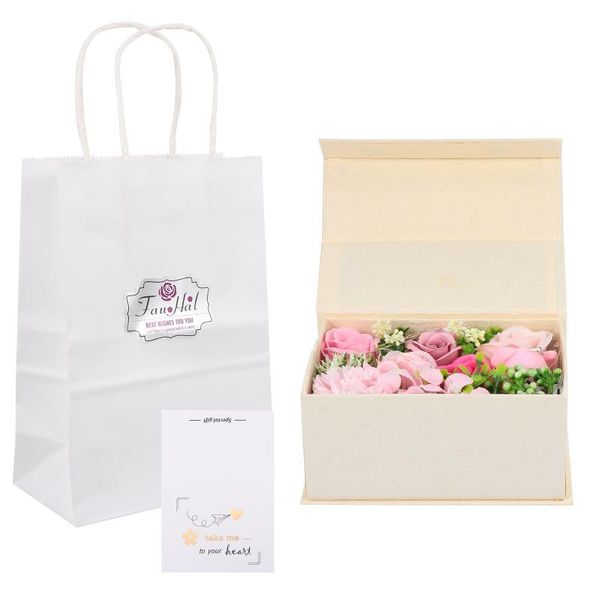 

decorative flowers & wreaths gift box packing soap rose valentine with light