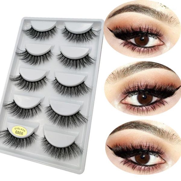 

5pairs/1box thick false eyelashes make up mink fake lash eyelash extension professional lashes makeup eye lashes1