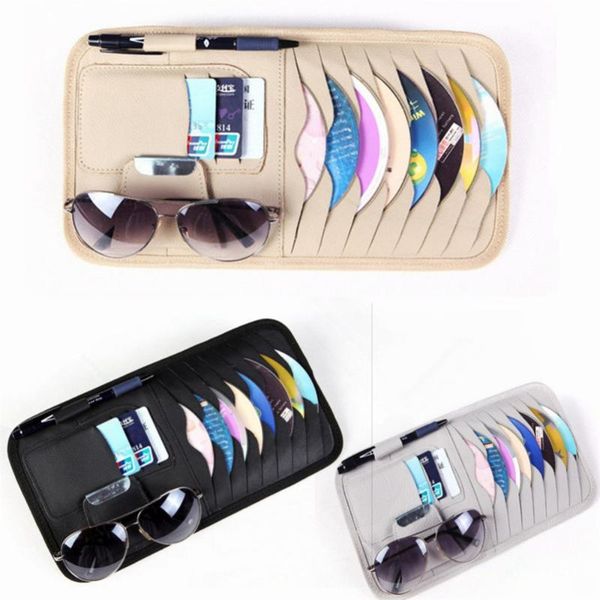 

car organizer styling cd multifunction sunglasses clip holder pen slot storage pouch for card ticket