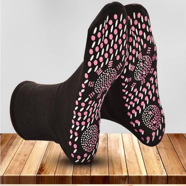 

sports socks magnetic self-heating health care tourmaline therapy comfortable and breathable foot massager warm, Black