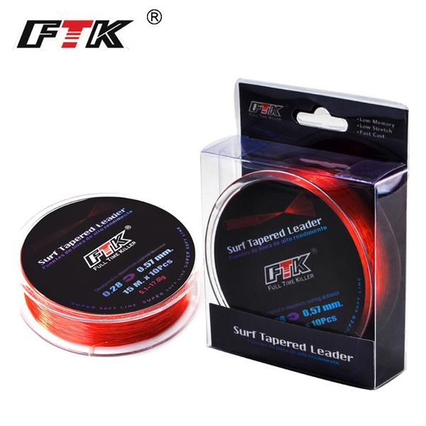 

braid line ftk 15m red focal surf mainline sinking super strong nylon wire soft mounted on a circular coil for fishing tackle -40