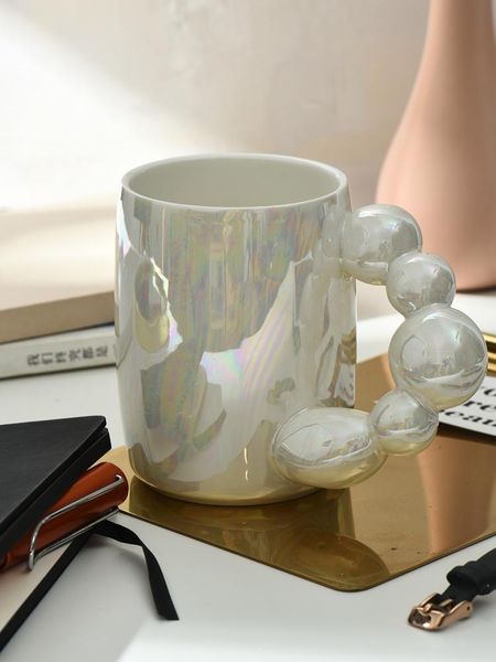 

mugs mug colorful pearl glaze ceramic cup coffee drinking breakfast milk