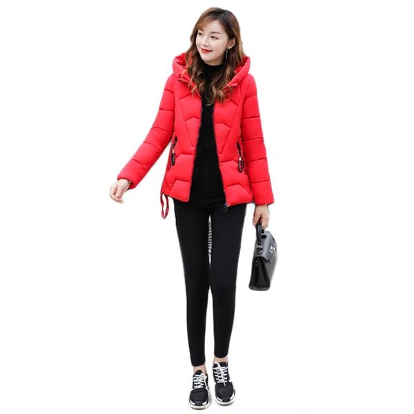 

winter jacket women short slim red black beige m-3xl plus size hooded cotton coats autumn fashion padded feminina lr979 210531