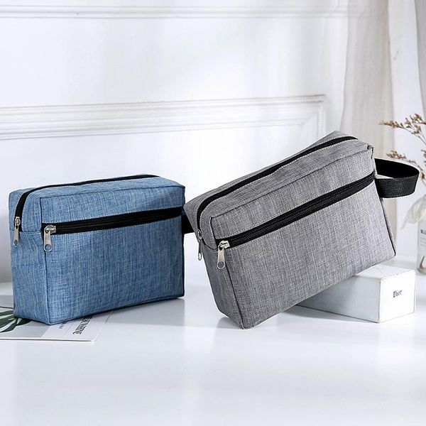 

waterproof oxford make-up bags for women double zipper multi-function cosmetic bag female men travel portable toiletry & cases