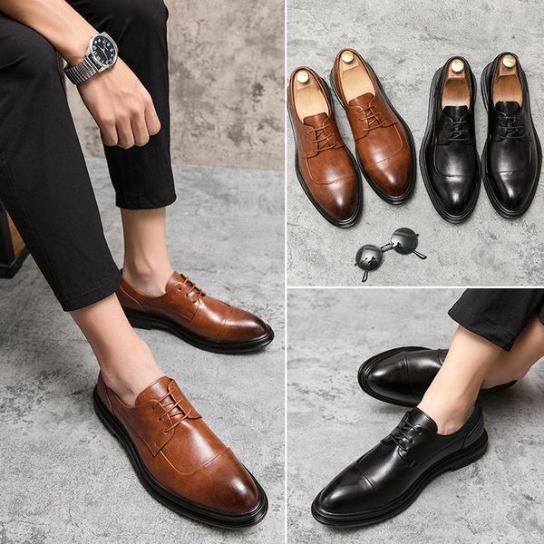 

men's leather shoes casual driving nightclub dress, Black