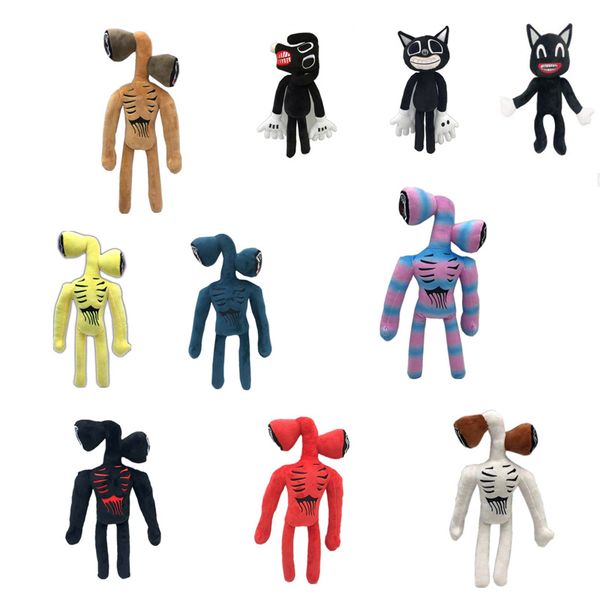 

37 cm anime siren head plush toy cartoon animal doll horror black cat long gives children a wonderful christmas present