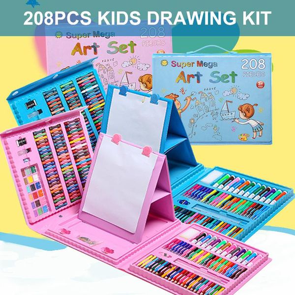 

gift sets 208pcs kids children painting drawing tools set with colored pencils marker pens crayons for home school kindergarten supplies