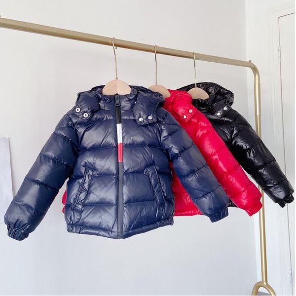 

children down coat kids winter thick outwear boys clothes baby clothing hooded jacket short coats warm for big girls, Blue;gray