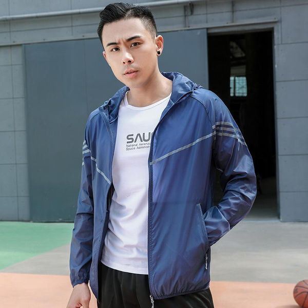 

sun protection clothing mens light breathable outdoor sports windbreaker couple skin summer fishing jacket tide running jackets, Black;red