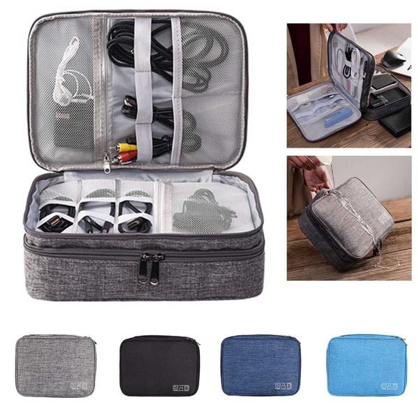 

storage bags portable cable digital organizer usb u-disk gadgets wires charger power battery zipper cosmetic bag case waterproof