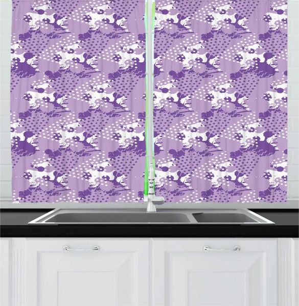 

curtain & drapes lilac violet white abstract kitchen curtains continuous geometric pastel splashes polka dots monochrome pattern window