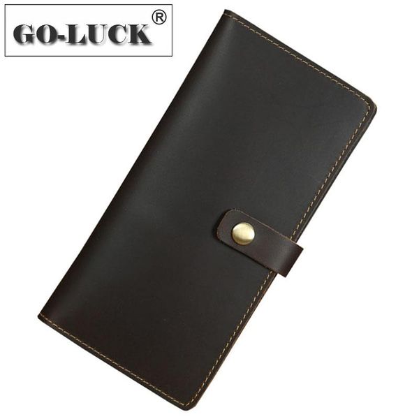 

handmade simple clucth wallet men genuine cowhide leather mobile phone pouch card holder bag hasp long wallets, Red;black