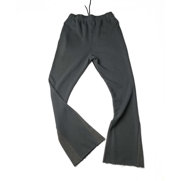 

shorts black/grey deconstructed sweatpants terry cotton slim flare trousers extended-length wide leg opening vintage streetwear, White;black