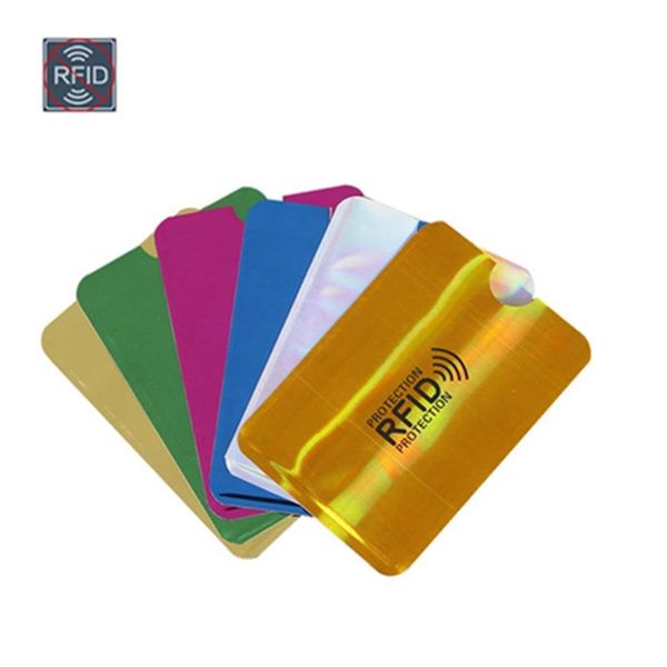 Porta carte di credito anti Rfid Metallo Blocco NFC Lettore Blocco ID Carte di credito Borsa Uomo Donna Custodia per carte in alluminio laser Proteggi