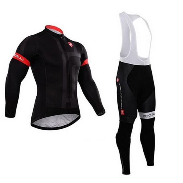 

racing sets 2021 brand thermal winter fleece long sleeve cycling jersey set ropa ciclismo breathable bike clothing mtb gel pad, Black;blue